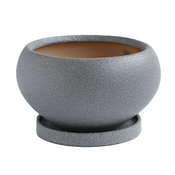 陶里 室内用鉢 皿付鉢 アネーロ グレー CF05-15GR