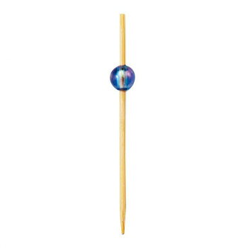 神堂 ビーズピックス 青 5cm 50本 カラフルなビーズ珠をあしらったピック 飾り串 9481