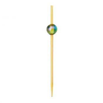 神堂 ビーズピックス グリーン 5cm 50本 カラフルなビーズ珠をあしらったピック 飾り串 9485