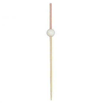 神堂 玉かんざし串 白 9cm 100本 カラフルなビーズ珠をあしらったピック 飾り串 8271