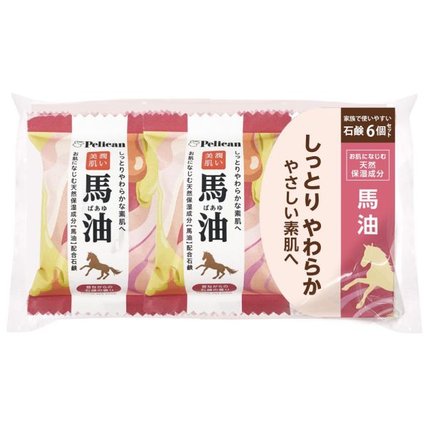 ファミリー石鹸 馬油 昔ながらの石鹸の香り 80g×6個セット