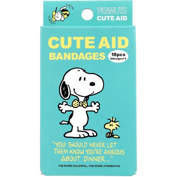 キャラクターばんそうこう CUTE AID スヌーピー カラーズ 18枚入 [キャンセル・変更・返品不可]