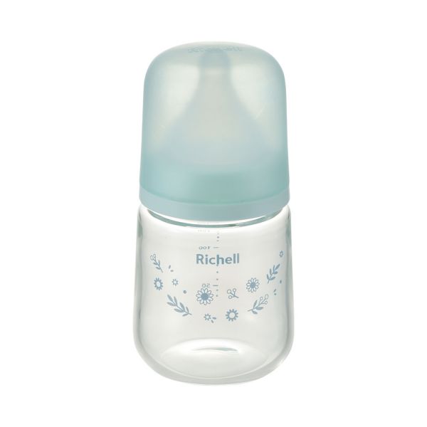 リッチェル はなえみ ガラス哺乳びん 0カ月頃から Sサイズ 160mL [キャンセル・変更・返品不可]