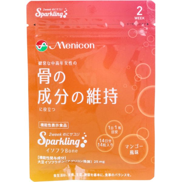 2week めにサプリ Sparkling イソフラBone マンゴー風味 14日分 14粒入 [キャンセル・変更・返品不可]