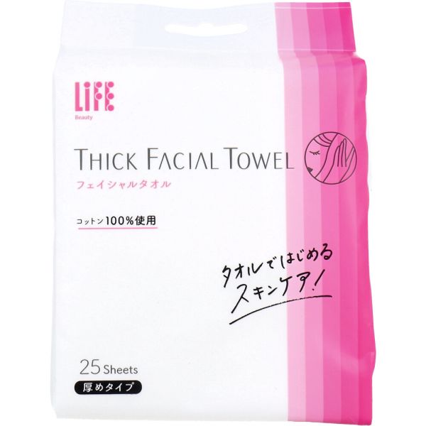 ライフ フェイシャルタオル 厚めタイプ 25枚入 [キャンセル・変更・返品不可]のサムネイル