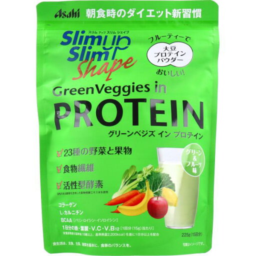 スリムアップスリムシェイプ グリーンべジズ イン プロテイン グリーン&フルーツ味 225g スリムアップスリムシェイプ グリーンべジズ イン プロテイン グリーン&フルーツ味 225g