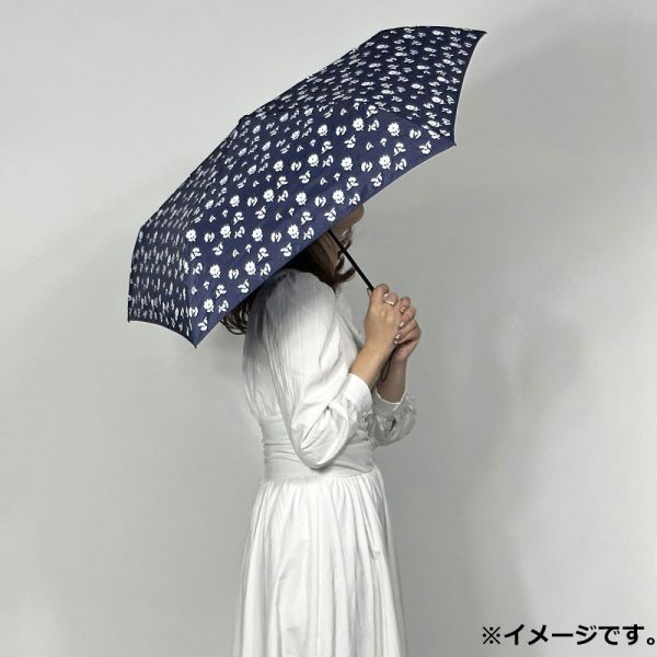 超軽量 空飛ぶカーボンアンブレラ 雨晴兼用折りたたみ傘 花柄 ネイビー