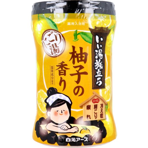 いい湯旅立ち 薬用入浴剤 にごり湯 柚子の香り 600g