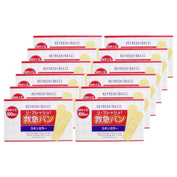 リ・フレッシュ！救急バン スキンカラー Mサイズ 100枚入×12個セット