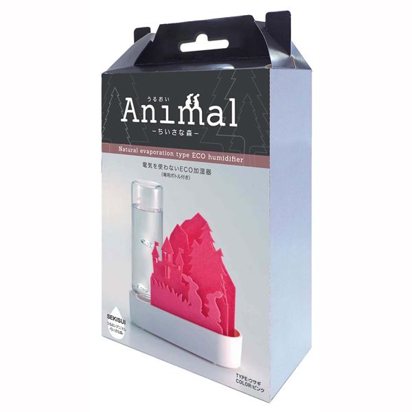 自然気化式ECO加湿器うるおい「Animal」ちいさな森 ウサギ-ピンク [キャンセル・変更・返品不可]