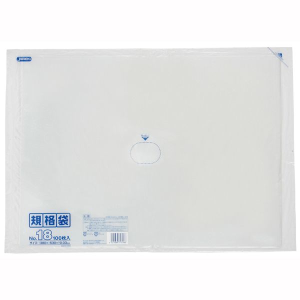 ジャパックス LD 規格袋 18号 0.030mm厚 100枚 透明 [キャンセル・変更・返品不可]