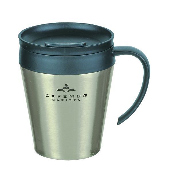 パール金属 カフェマグバリスタ 真空蓋付マグカップ330(ミラー) [キャンセル・変更・返品不可]