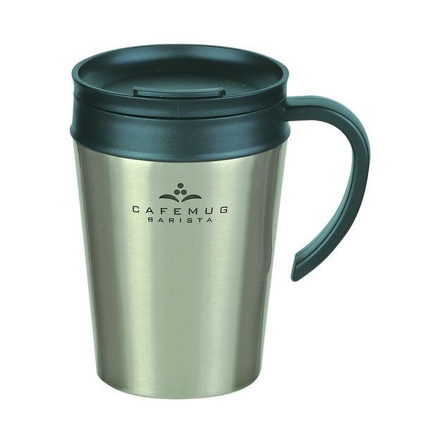 パール金属 カフェマグバリスタ 真空蓋付マグカップ400(ミラー) [キャンセル・変更・返品不可]