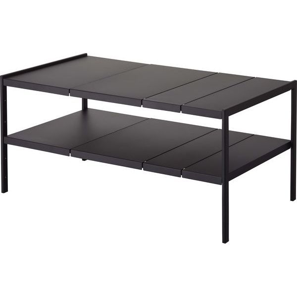 山崎実業 tower 伸縮シンク下ラック 2段 タワー D40 ブラック [キャンセル・変更・返品不可]