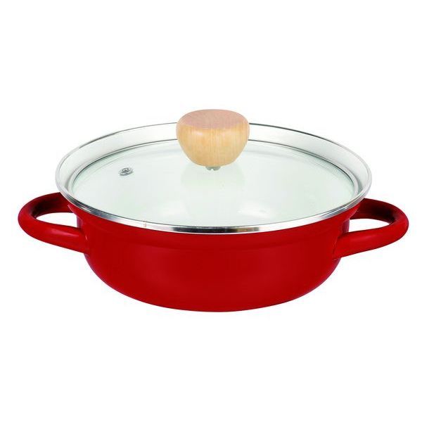 パール金属 グラッセ ホーローガラス蓋卓上鍋18cm [キャンセル・変更・返品不可]