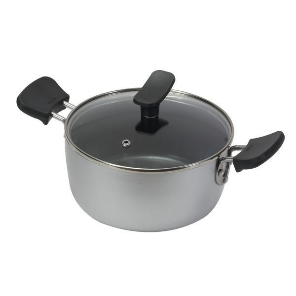 パール金属 チーノ ふっ素加工IH対応ガラス蓋付両手鍋18cm [キャンセル・変更・返品不可]