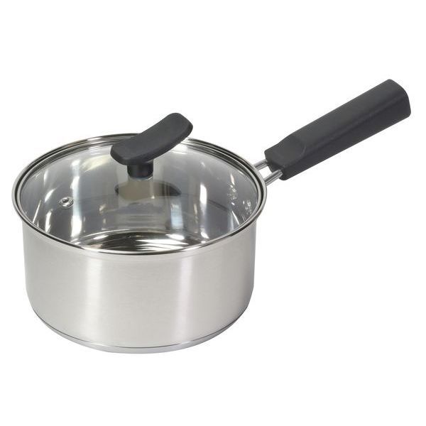 パール金属 チーノ ステンレス製3層底ガラス蓋付片手鍋16cm [キャンセル・変更・返品不可]