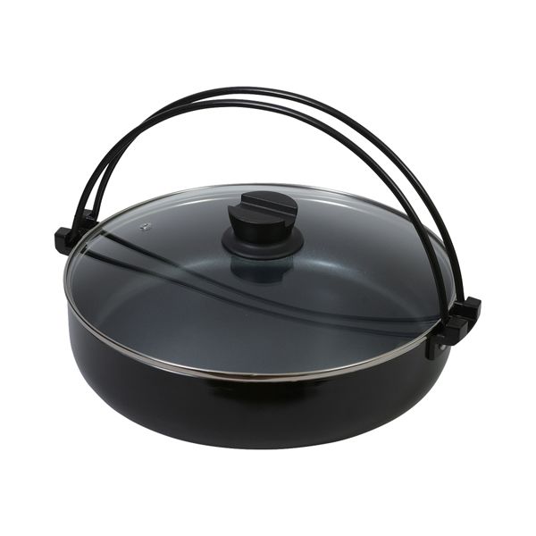 パール金属 おうち御膳 ふっ素加工IH対応ガラス蓋付すきやき鍋30cm [キャンセル・変更・返品不可]