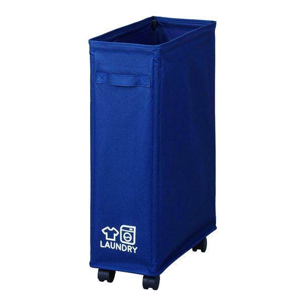 パール金属 ランドリーバスケット34L ダークブルー