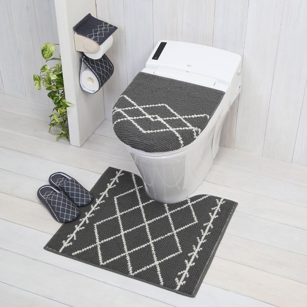 イースクエアのヨコズナクリエーション ベニワレン トイレ足元マット グレー 約58×65cm｜アングル2