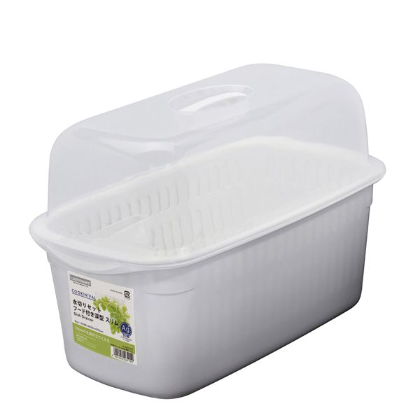 岩崎工業 クッキンパル 水切りセットフード付深型 スリム ホワイト [キャンセル・変更・返品不可]