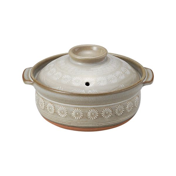 三陶 銀峯花三島6号特深鍋 ※ガス火専用 [キャンセル・変更・返品不可]