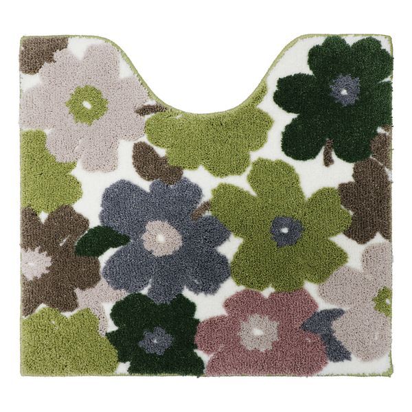 ヨコズナクリエーション フルール トイレ足元マット グリーン [キャンセル・変更・返品不可]