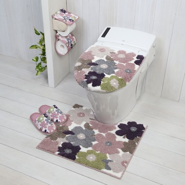 ヨコズナクリエーション フルール トイレ足元マット ピンク [キャンセル・変更・返品不可]