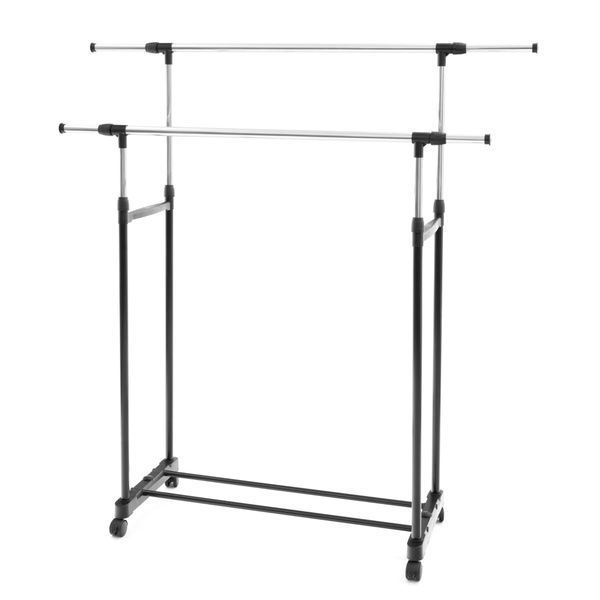 武田コーポレーション たて・よこ伸縮シンプルパイプハンガー ダブル TYSSH-90BK-W [ブラック]