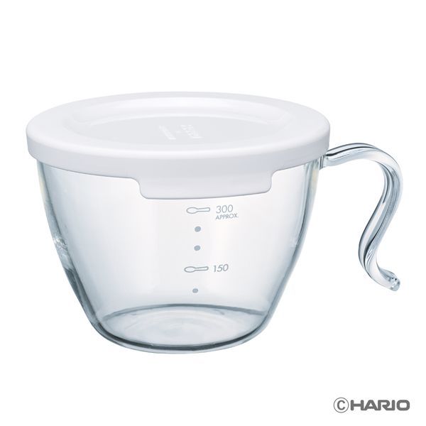 HARIO ガラスのレンジスープカップ ホワイト XSCS-1-W