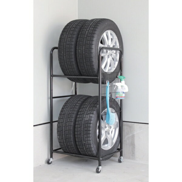カバー付き タイヤラック タイヤスタンド タイヤ交換 スリムタイプ [キャンセル・変更・返品不可]