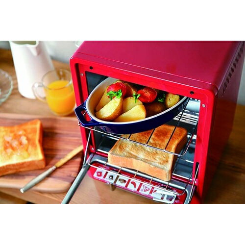 縦型2段オーブントースター レッド [キャンセル・変更・返品不可]