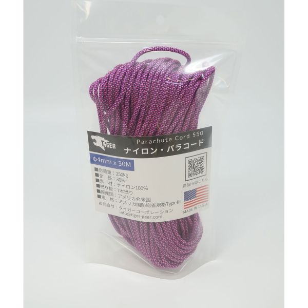[TIGER/タイガー] パラコード φ4mm×30M ピオニー S-2287c