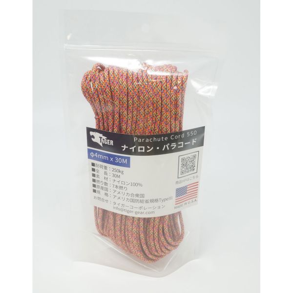 [TIGER/タイガー] パラコード φ4mm×30M ジェリービーンズ S-2281c