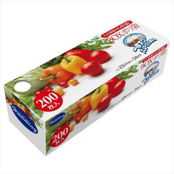 ニッコー ハミングパック BOXポリ袋(エンボス加工) ヨコ23×タテ34cm 200枚入 AT-2