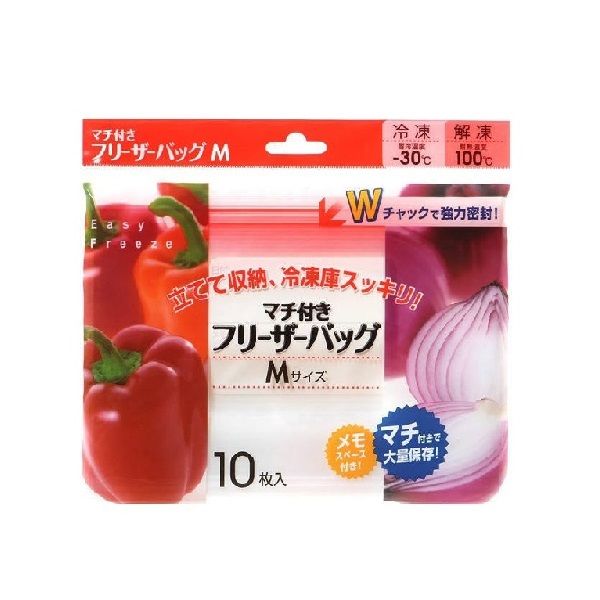 シンワ マチ付フリーザーバッグ M 10枚入