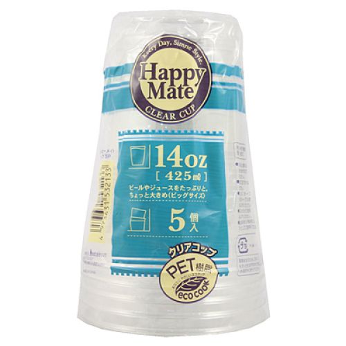 シンワ ハッピーメイト クリアコップ 425ml 5個
