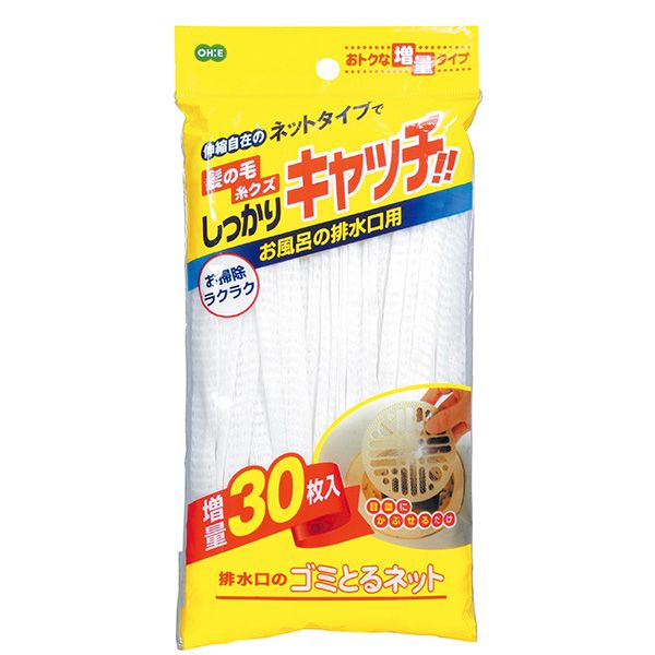 　ギフトサービスについて【メール便(ネコポス)の配送について】※こちらの商品は、3個まで[メール便(ネコポス)]での発送が可能です。※[メール便]での発送をご希望の場合は、注文確認画面にて[配送方法]を[メール便]に変更してください。[配送方法]を変更されてない場合は、[宅配便]での発送となり通常の送料が掛かります。※4個以上となった場合は、[個口数分の送料]もしくは[宅配便での送料]を適用いたします。※[他商品との同梱][代金引換][配達日時指定]でのご注文をお受けできません。※原則ポスト投函となります。通常の[宅配便]と違い配達までのお時間が掛かる場合があります。お掃除ラクラクお風呂場の排水口用ゴミ取るネット。ゴミがたまったら取り外してポイッと捨てるだけ。サイズ(約):高さ17cm適応する目皿のサイズ(約):直径6〜15cm個装サイズ(約) 幅11×奥行1.5×高さ21cm材質:ポリエチレン耐熱温度:70度耐冷温度:-30度製造国:中国商品特徴一覧排水口ネット、浴室清掃、4901065590801、通信販売、通販、販売、買う、購入、お店、売っている、ショッピング【オーエ 排水口のゴミとるネット 30枚入 5908(排水口 ネット ゴミ受け)】広告文責(有)イースクエアTEL:0120-532-772お掃除ラクラクお風呂場の排水口用ゴミ取るネット。ゴミがたまったら取り外してポイッと捨てるだけ。サイズ(約):高さ17cm適応する目皿のサイズ(約):直径6〜15cm個装サイズ(約) 幅11×奥行1.5×高さ21cm材質:ポリエチレン耐熱温度:70度耐冷温度:-30度製造国:中国※お客さま都合による、ご注文後の[キャンセル][変更][返品][交換]はお受けできませんのでご注意下さいませ。※当店では、すべての商品で在庫を持っておりません。記載の納期を必ずご確認ください。※ご注文いただいた場合でもメーカーの[在庫切れ][欠品][廃盤]などの理由で、[記載の納期より発送が遅れる][発送できない]場合がございます。その際は、当店よりご連絡させていただきます。あらかじめご了承ください。※リニューアル等により パッケージ、仕様、セット内容 が変更になる場合がございます。予めご了承下さい。【メール便(ネコポス)の配送について】※こちらの商品は、3個まで[メール便(ネコポス)]での発送が可能です。※[メール便]での発送をご希望の場合は、注文確認画面にて[配送方法]を[メール便]に変更してください。[配送方法]を変更されてない場合は、[宅配便]での発送となり通常の送料が掛かります。※4個以上となった場合は、[個口数分の送料]もしくは[宅配便での送料]を適用いたします。※[他商品との同梱][代金引換][配達日時指定]でのご注文をお受けできません。※原則ポスト投函となります。通常の[宅配便]と違い配達までのお時間が掛かる場合があります。こちらの商品は【お取り寄せ(7〜10営業日以内に発送予定)】となります。あらかじめご了承くださいませ。
