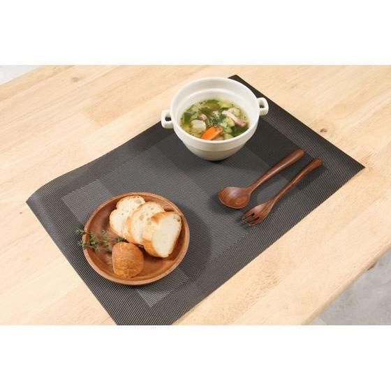 不二貿易 Pasuto ランチョンマット 45×30cm ストーンブラック