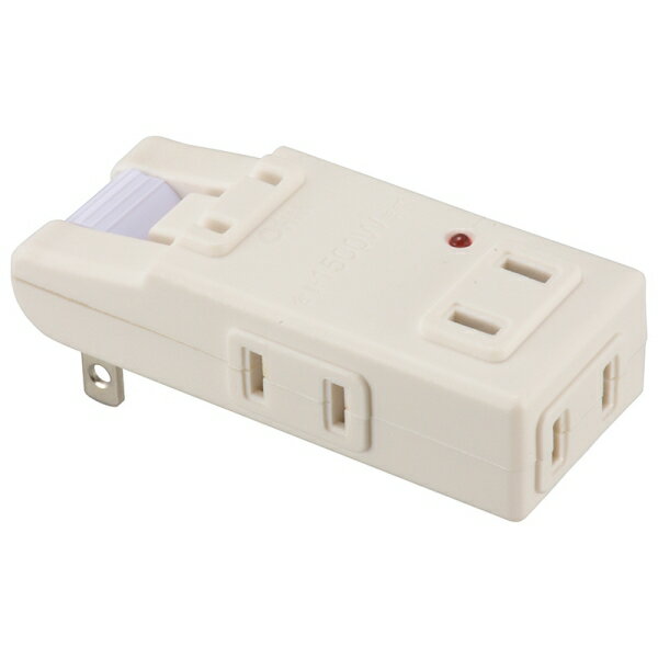 雷ガード付 マイクロタップ(プラグ収納式 /4個口/ホワイト) (HS-AKS4PBT-W)