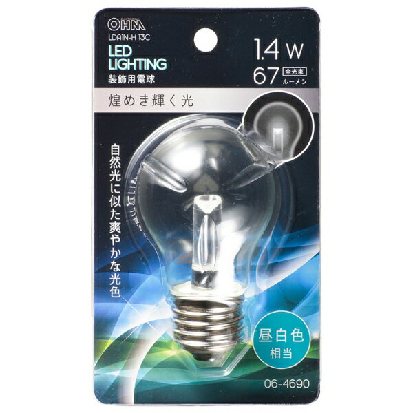 26 mm Cfl - LED電球(装飾用/1.4W/67lm/クリア昼白色/PS/E26) (LDA1N-H 13C)