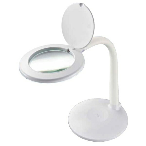 ルーペ付きLEDスタンドライト(レンズ幅100mm/ホワイト) (DS-L24ZS-W)