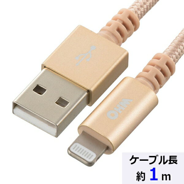 高耐久 ライトニングケーブル(USB Type-A/2.4A高出力対応/1m) (SIP-L10TAH-N) [キャンセル・変更・返品不可]