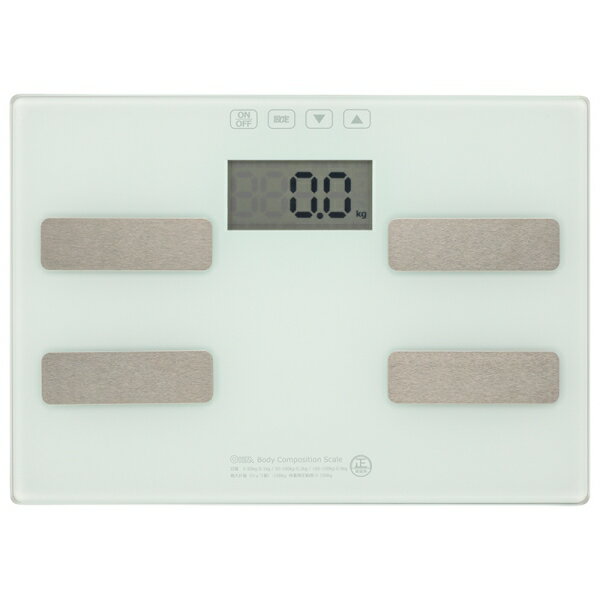 体重体組成計(強化ガラス製測定台/単4形×3本使用/ホワイト) (HB-KG11H1-W)
