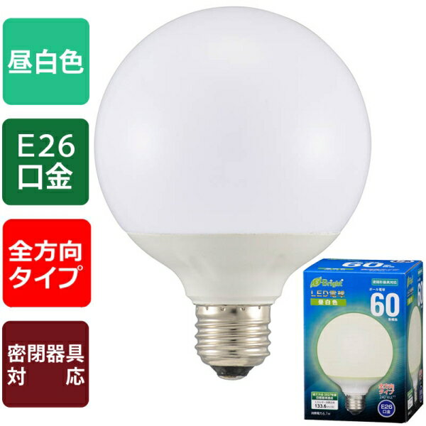 LED電球 ボール球形(60形相当/815lm/昼白色/G95/E26/全方向配光240°/密閉形器具対応) (LDG6N-G AG24) [キャンセル・変更・返品不可]