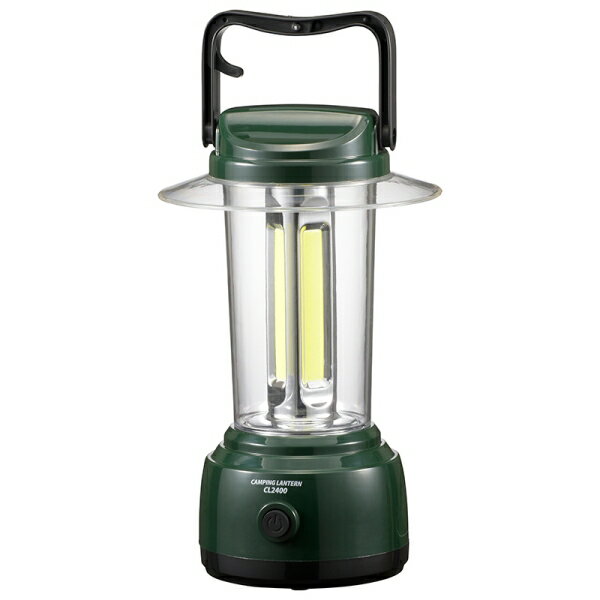 LED大型ランタン(単1形×4本使用/2400lm/調光5段階/保護等級IPX4/グリーン) (LN-CL2400-G)
