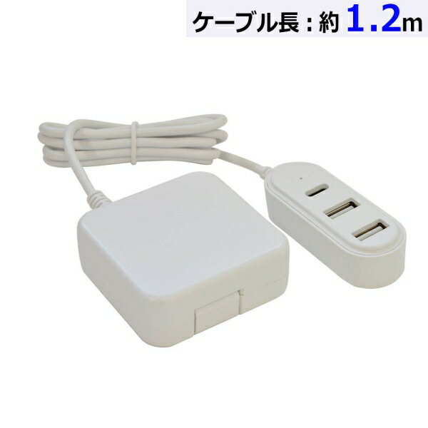 ラスタバナナ AC充電器(USB Type-C×1、USB-A×2/1.2m/ホワイト) (R12AC2A1C3A01WH) [キャンセル・変更・返品不可]