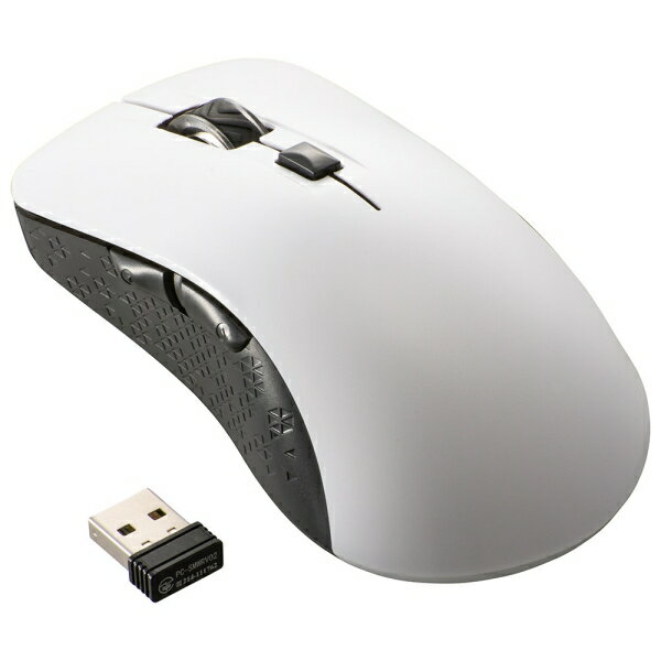 ワイヤレス静音ブルーLEDマウス(抗菌/5ボタン/Lサイズ/USB充電式 Type-A/ホワイト) (PC-SMW21BS5LR-W) [キャンセル・変更・返品不可]