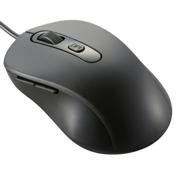 静音ブルーLEDマウス(抗菌/5ボタン/Mサイズ/ケーブル長1.5m/USB Type-A/ブラック) (PC-SMUBS5M-K) [キャンセル・変更・返品不可]