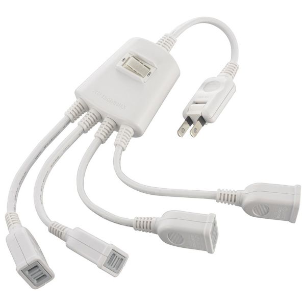 電源分配コード(集中スイッチ付き/難燃・耐熱ボディ/4個口/ホワイト) (HS-TP4C10V3-W)
